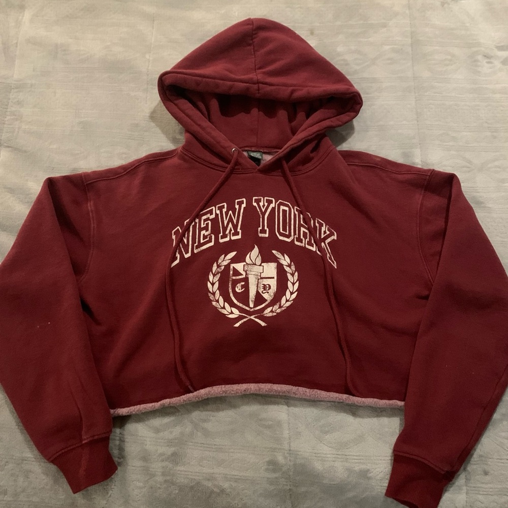 Wild Fable “New York” cropped hoodie